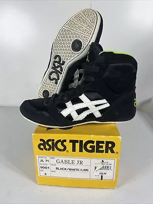 Rare Vintage 80s ASICS TIGER Dan Gable JR Wrestling Shoes  Sz 3 Reflex Sole Exeo • $279.95