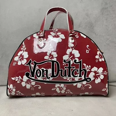 Vintage Von Dutch Large Bowling Bag Red Hawaiian Y2K Kustom Made Original • $250.99