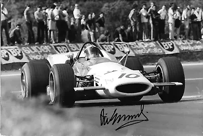 Vic Elford 1935~2022 SIGNED Bernard Cahier Photo  McLaren M7B  French GP  1969 • $49.72