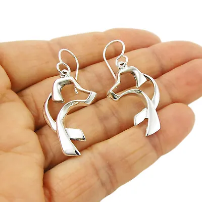 Long Solid 925 Silver Labrador Retriever Dog Earrings Handmade Jewellery • £29.99