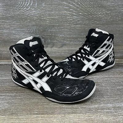 Asics Split Second Wrestling Shoes Combat MMA Black White J203Y Mens Size 9 • $34.99