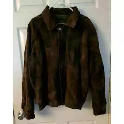 Mens Leather Patchwork Bomber Jacket Brown By Leatherworks • $30