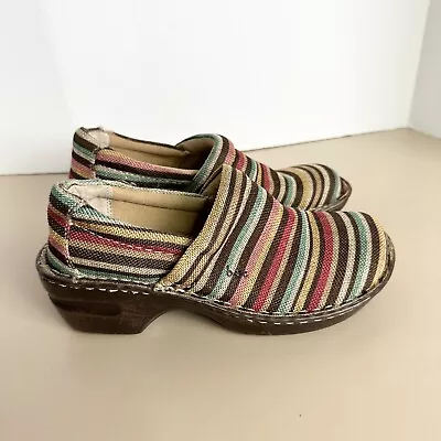 BOC Born Concept Nadiyya Striped Woven Slip On Clogs Women 7.5 C89352 Colorful • $21.25