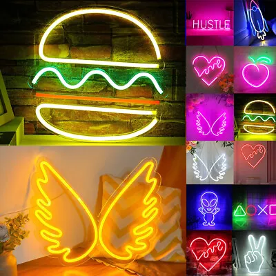 LED Neon Sign Light Wall Lights Art Decor Lamp For Kids Bedroom Home Bar Party • £20.75