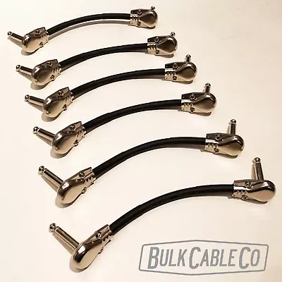 Mogami 2524 - 6  Pedal Board Patch Cables - 6 Pack - Ra Flat Pancake Connectors • $66