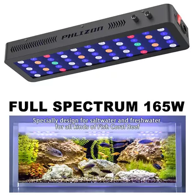 165W LED Aquarium Light Full Spectrum Marine Reef Coral Fish Dimmable All Waters • $86.98