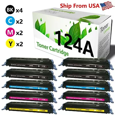 10PK 124A Q6000A Toner Cartridge For Color CM1015 • $199.99