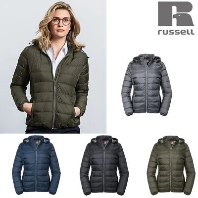 Russell Women's Hooded Nano Jacket0R440F0-Adults Full Sleeves Puff Top Fleece • $146.96