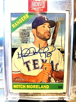 2019 Mitch Moreland #25/99 Topps Archives  Signature  #583 ( Oakland A's.) • $25