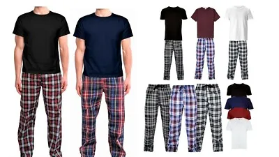 Mens Short Sleeve Pyjama Set Pj T-Shirt Pyjamas Loungewear Nightwear Sleepwear • £10.97