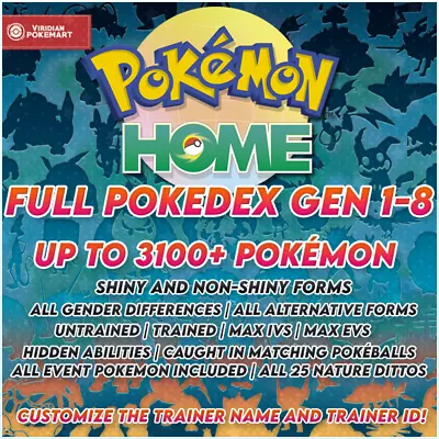 $9.99 • Buy ✨Ultimate Shiny Full Pokedex Gen 1-8 | Pokemon Home | COMPLETE