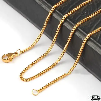 18K Gold Filled Tarnish-Resist Italian Box Chain Necklace 16 -32 Inch *1.2mm/2mm • $17.35