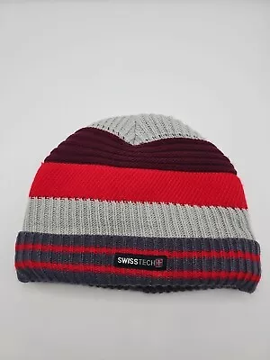 Swiss Tech Performance Gear Thinsulate Knit Cap Red Gray And Burgundy Size S-M  • $9.99