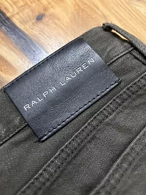 Polo Ralph Lauren Black Label Brown Slim Button Fly Wax Jeans • $49.90
