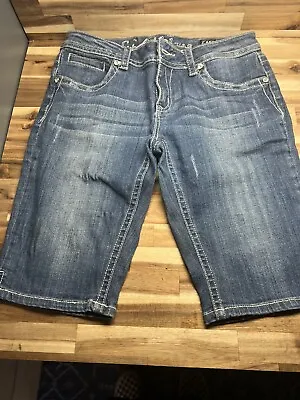 LA IDOL Bermuda Jean Shorts With Bling  Size 11 • $8.50