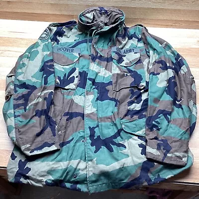 MILITARY COLD WEATHER FIELD COAT M Long Camouflage 8415-01-099-7836 Camo Nice • $34.99