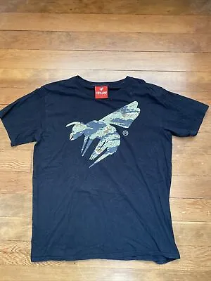 £7 • Buy Black Abuze London Men’s T-Shirt Large With Camoflauge Wasp 100% Cotton