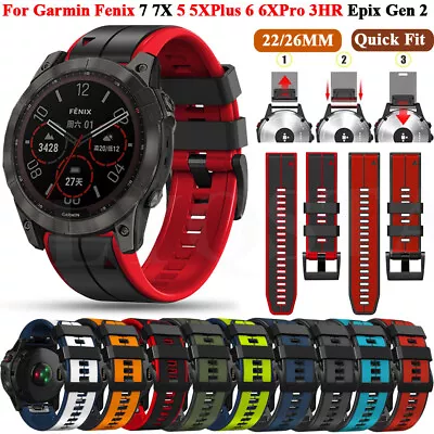 22 26MM Easyfit Silicone Watch Band For Garmin Fenix 5X 5 6X Pro 935 7X 7 Strap • $12.56