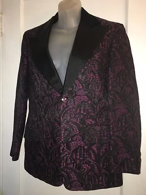 Men's After Six  Vintage Tuxedo Purple Boucle  Brocade Jacket/Blazer 36 • $119