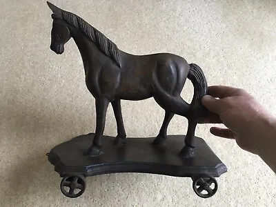 £495 • Buy RARE C1870s-90s VINTAGE VICTORIAN HAND MADE WOODEN HORSE PULL ALONG CARPET TOY