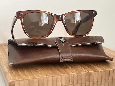 American Optical Saratoga Havana Sunglasses AO  Brown Amber Frame Case 52-19-145 • $99