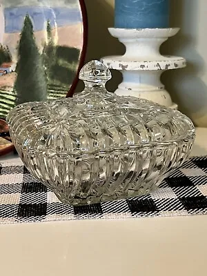 Vintage  Square Covered Candy Dish Glass • $19.99