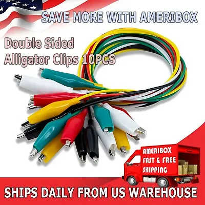 $4.99 • Buy 10Pcs Double-ended Wire Crocodile Alligator Clips Test Leads Jumper Cable