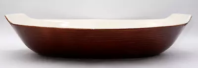 California Pottery #737 Brown Ribbed Design Oval Glazed Serving Dish • $39.95