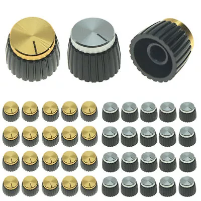 20Pcs Guitar AMP Amplifier Knobs Black With Cap Push-on Knob Fits For Marshall • $14.88