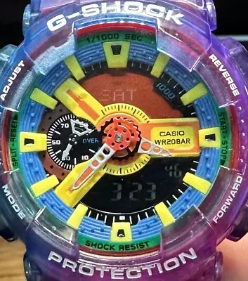 Casio G-Shock GA110 Series Limited Rare Crazy Colors  Bezel Purple And Blue • $92.99