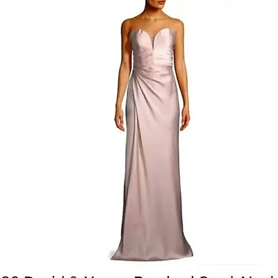 $450 La Femme Luxury Gathered Satin Column Maxi Gown Dress Prom Sz 00 • $60.29