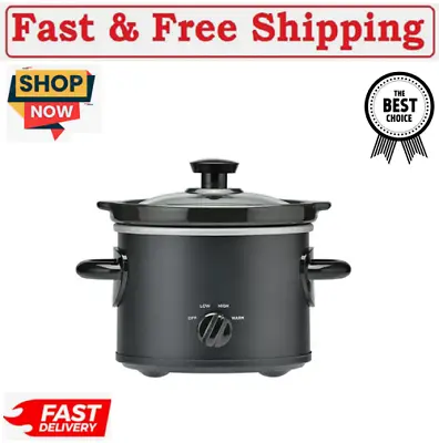 Mainstays 2 QT Slow Cooker Matte Black Finish Removeable Stoneware Pot • $14.40