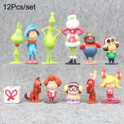 £10.39 • Buy 12Pcs How The Grinch Stole Christmas Cartoon Action Figure Toys Kids Xmas Gift