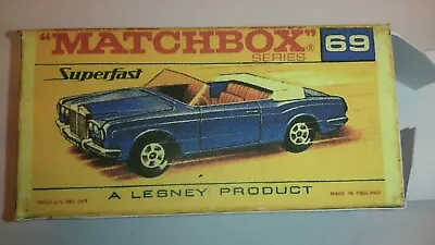 Matchbox -  No69 Rolls Royce Silver Shadow Coupe - Box Only • £1.95