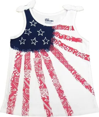 Epic Threads Girls' Print Flag Tank T-Shirt 6 44-47 42-47lbs • $9.99