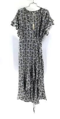 NWT Max Studio Women's Multicolor Floral Short Sleeve Wrap Dress - Size 1X • $14.99