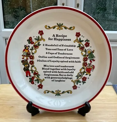 Decorative Plate By Pall Mall Ware With  A Recipe For Happiness  Poem  • £10