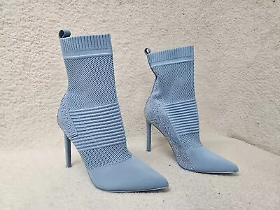 Steve Madden Maxwell Heels Women 10M Blue Pull On Ankle Stiletto Booties Shoes • $35.99