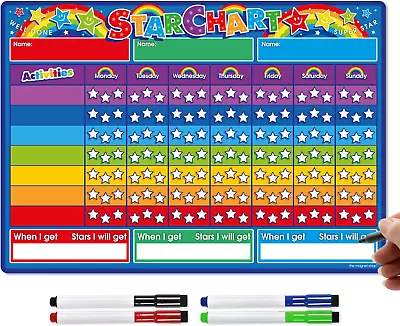 Reward Chart For Children - Magnetic Star Chart For Recognising And Inspiring Go • £18.83