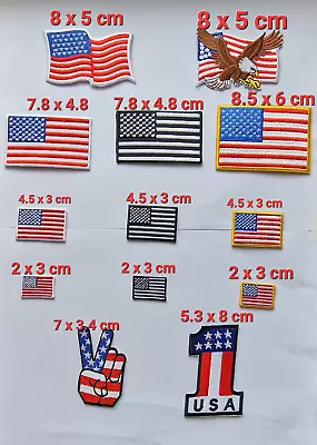 USA Flag Embroidered Iron / Sew On American Patch United States Of America Badge • £2.59