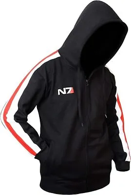 Men's N7 Hoodie 3 Commander Shepard Bomber Cosplay Costume Black Fleece Jacket • $70