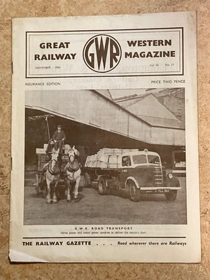 £3.70 • Buy GWR Magazine November 1943 Road Transport, Home Guard, Insurance Edition.