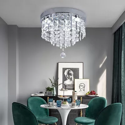 Modern Crystal Ceiling Light Pendant Light Chandelier LED Lamp Bedroom Hallway • £31.99