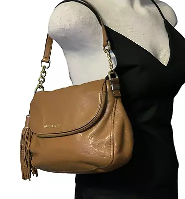 Michael Kors Bedford Brown Shoulder Bag Medium Leather Crossbody Strap Foldover • $78