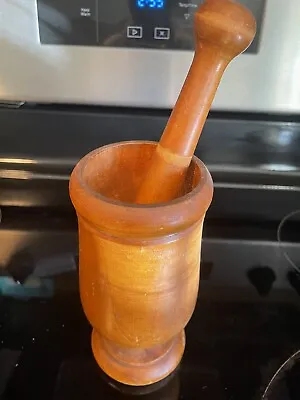 Vintage WOODCROFTERY Mortar & Pestel Set Herb Grinder Apothecary • $20