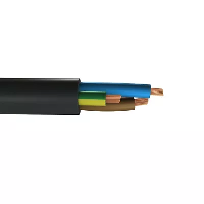 Rubber Cable Flexible 3Core 1.5mm H07RNF Heavy Duty Black Outdoor Extension Lead • £5.99