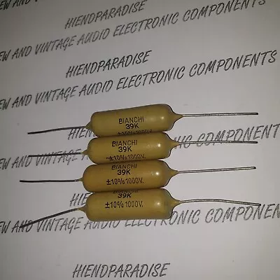 NOS BIANCHI MULLARD MUSTARD CAPS 0.039uF 1000V 39nF 1kV FOR MARSHALL V.OX! 4PCS • $11.19