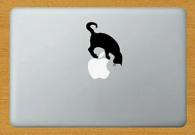 £2.95 • Buy CURIOUS CAT Funny Sticker Decal Decor Laptop Mac Apple Macbook Black Viny +