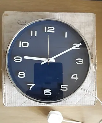 £19.99 • Buy Vintage 1970s Metamec Clock In Original Timothy Whites Box Navy - Working PAT