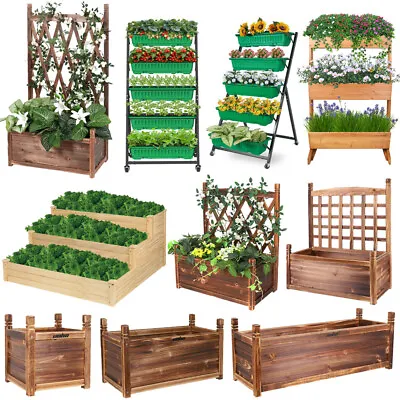 £15.91 • Buy Mothproof Wooden Raised Garden Bed Large Elevated Planter Flower Bed Growing Box